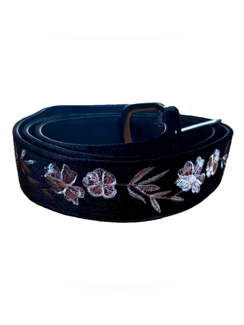 Black Velvet Floral Embroidered Belt Plus Size 2X Whimsigoth Yallternative